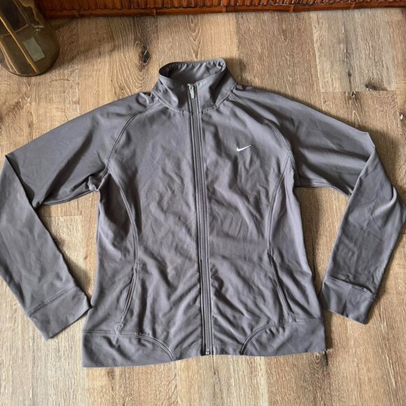Nike Dry Fit Taupe Purple Zip Up Jacket women’s Size M - Picture 1 of 4